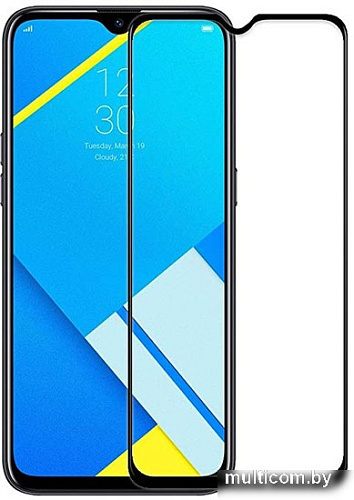 Защитное стекло Case Full Glue для Realme C2 (черный глянец)