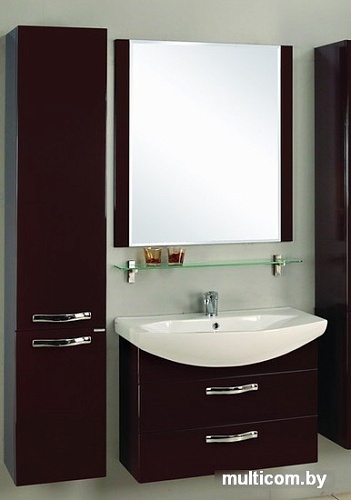 Акватон Тумба Ария 80 М с умывальником Смайл 80 (коричневый)