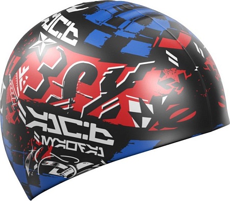 Шапочка для плавания Mad Wave Race (принт)