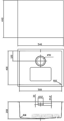 Кухонная мойка IDDIS Edifice EDI54S0i77