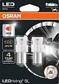 Светодиодная лампа Osram W21/5W LEDriving Red 2шт