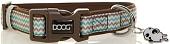 Ошейник Doog Benji COLBBZ-L (коричнево-голубой зигзаг)