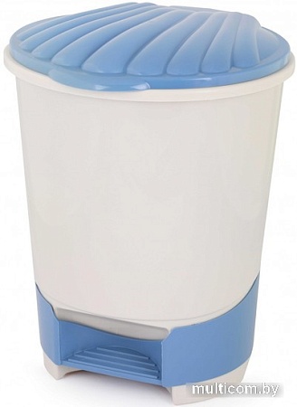 Мусорное ведро Альтернатива М7994 18 л (светло-бежевый/синий)