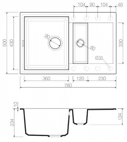 Кухонная мойка Omoikiri Sakaime 78-2-DC [4993198]