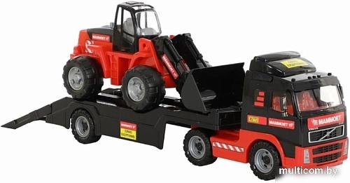 Игрушечный транспорт Полесье Трейлер + трактор Mammoet Volvo (в лотке) 57105