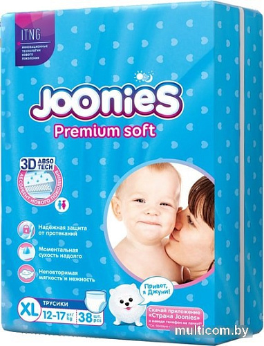 Трусики-подгузники Joonies Premium Soft XL 12-17 кг (38 шт)