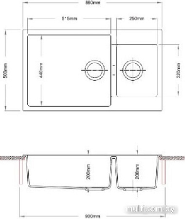 Кухонная мойка Longran Enigma ENG860.500 15 (альпина)