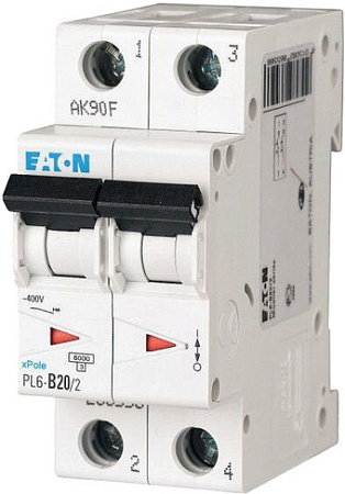 Eaton PL6 2P 20А С 6кА 2M 286568