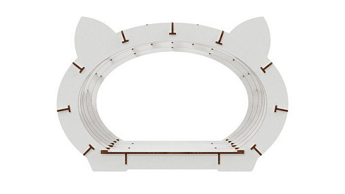 Сборная модель EWA «Кошкин дом» белый каркас — черный мех