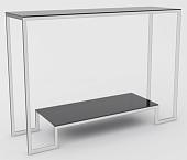 Консольный стол Hype Mebel Голд гласс 80x35 (белый/стекло черное)