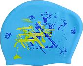 Шапочка для плавания Elous EL006 (геометрия, голубой)