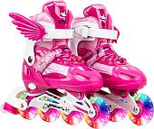 Роликовые коньки Ricos OG3873F с комплектом защиты (р. 32-37, розовый)