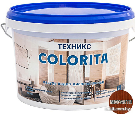 Лазурь Техникс Colorita ВД-АК-1 3 кг (меранти)