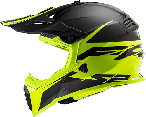 Мотошлем LS2 Mx437 Fast Evo Roar (XXL, черный/желтый)