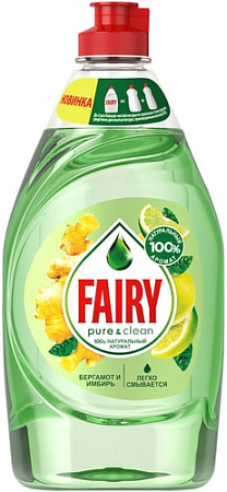 Средство для мытья посуды Fairy Pure & Clean Бергамот и Имбирь 650 мл