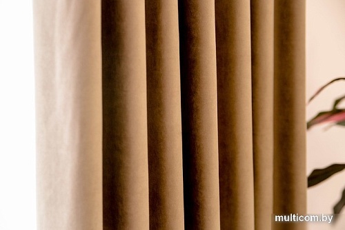 Комплект штор Decoretto Нубук мягкий НМП-K8 4x2.7 м (коричневый, 2 шт)
