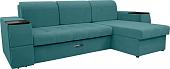 Диван Сириус Лидер-13 с оттоманкой НПБ 285x165 (Eva 23 велюр зеленый)