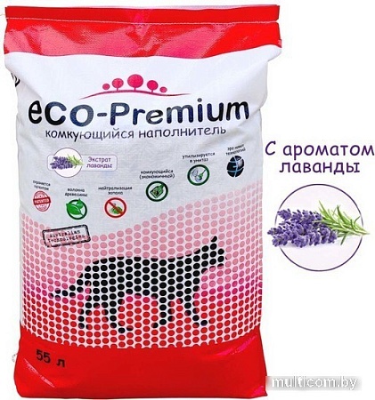 Наполнитель для туалета Eco-Premium с ароматом лаванды 55 л