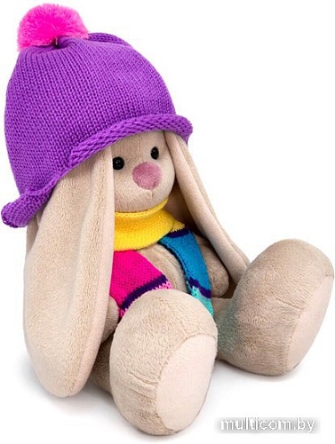 Классическая игрушка BUDI BASA Collection Зайка Ми в шапке и полосатом шарфе SidS-562 (18 см)