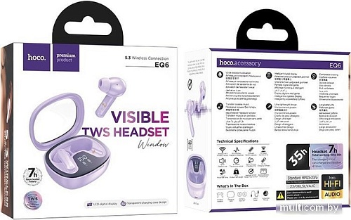 Наушники Hoco EQ6 (сиреневый)