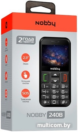 Мобильный телефон Nobby 240B (черный/серый)