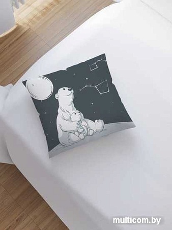 Чехол на подушку JoyArty Полярная медведица и медвежонок sl_30156