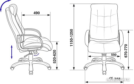 Кресло Бюрократ CH-824B/LBLACK (черный)