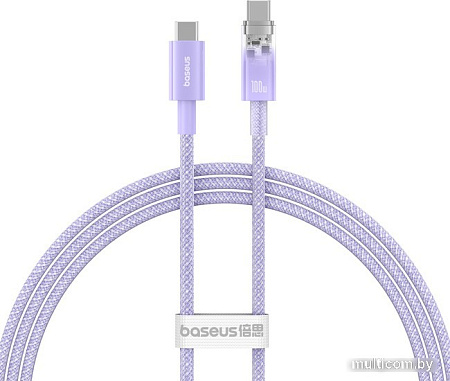 Кабель Baseus Explorer Series Fast Charging with Smart Temperature Control USB Type-C USB Type-C (1 м, фиолетовый)