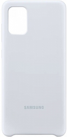 Чехол Samsung Silicone Cover A71 (серебристый)