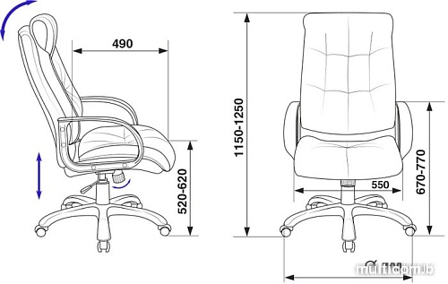 Кресло Бюрократ CH-824B/LBLACK (черный)