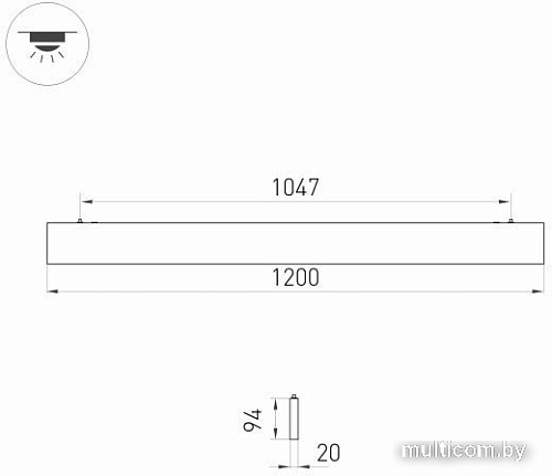 Светодиодная панель Arlight ALT-LINEAIR-FLAT-UPDOWN-DIM-S2094-1200-40W Warm3000 031530