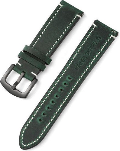 Ремешок Rumi кожаный Leather GT3 20 мм (глубокий темно-зеленый)