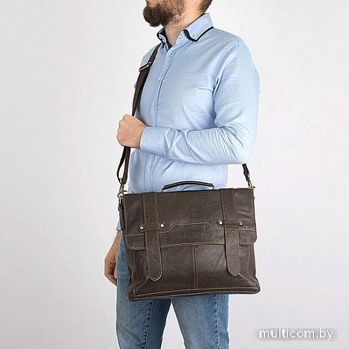 Мужская сумка Poshete 253-01256-26-DBW (коричневый)