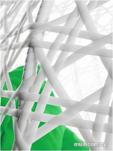 Подвесное кресло M-Group Для двоих Люкс 11510104 (белый ротанг/зеленая подушка)