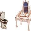 Мебель для кукольного домика Большой слон Туалетная комната для больших кукол до 30 см М-009