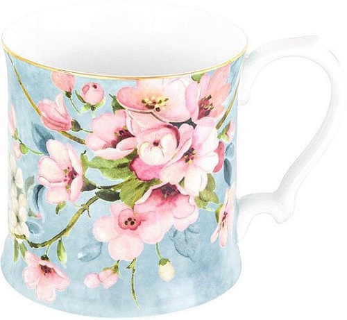 Кружка Elan Gallery Яблоневый цвет на голубом 420427