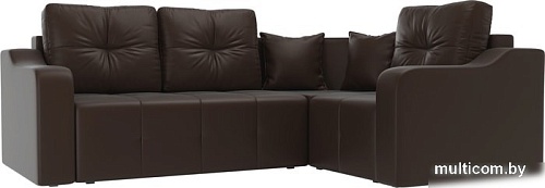 Угловой диван Mebelico Кембридж угловой 108831 (правый, экокожа, коричневый)