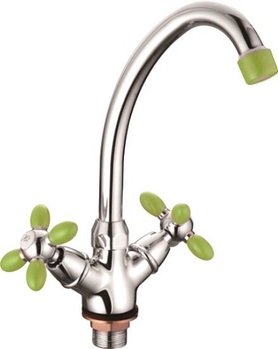 Смеситель Loffrey LF85910G (хром/зеленый)