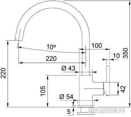 Смеситель Franke Lina XL 115.0626.022 (серый)
