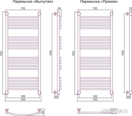 Полотенцесушитель Сунержа Богема+ 1200x500 071-0220-1250