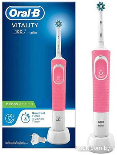 Электрическая зубная щетка Oral-B Vitality D100 Cross Action D100.413.1 (розовый)