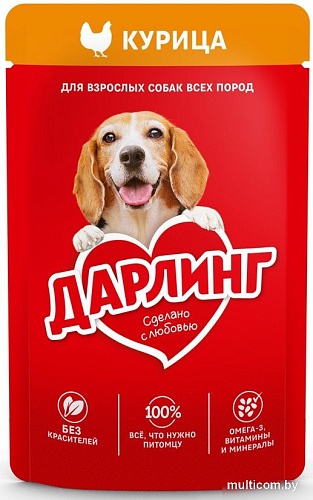 Консервированный корм для собак Дарлинг Курица в подливе 75 г