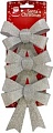 Елочная игрушка Pozzi Milano Бантики 5132 (3 шт, серебристый)