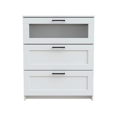 Комод Mio Tesoro Нави 3 ящика 2.15.02.020.1 (белый, со стеклом)
