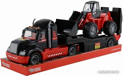 Игрушечный транспорт Полесье Трейлер + трактор Mammoet (в лотке) 57129
