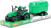 Трактор Полесье Прогресс с прицепом для перевозки животных 94643 (зеленый)