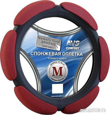 Оплетка на руль AVS SP-426M-RD