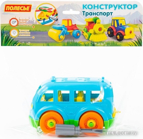 Конструктор Полесье 78995 Автобус малый (голубой)