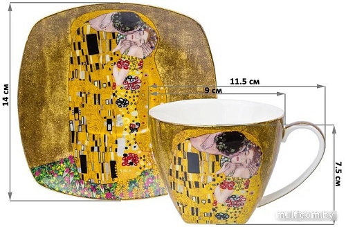 Чашка с блюдцем Elan Gallery Поцелуй 420364