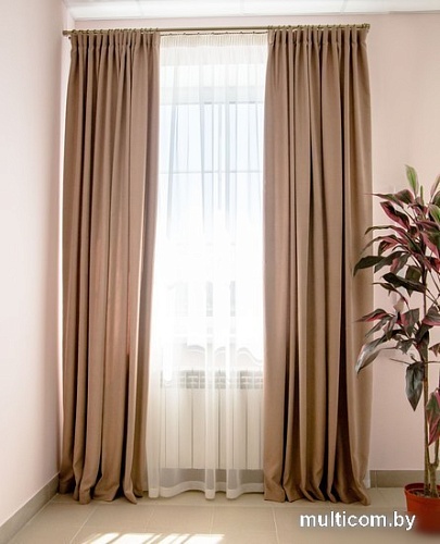 Комплект штор Decoretto Канвас теплый КТП-K33 3.25x2.7 м (песочный, 2 шт)